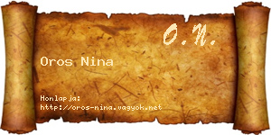 Oros Nina névjegykártya